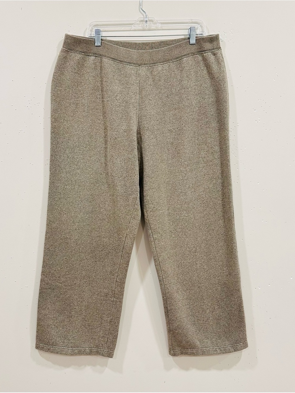 Lauren Ralph Lauren Women Knit Wide Leg Pants Brown Marl Size XL Inseam 28"